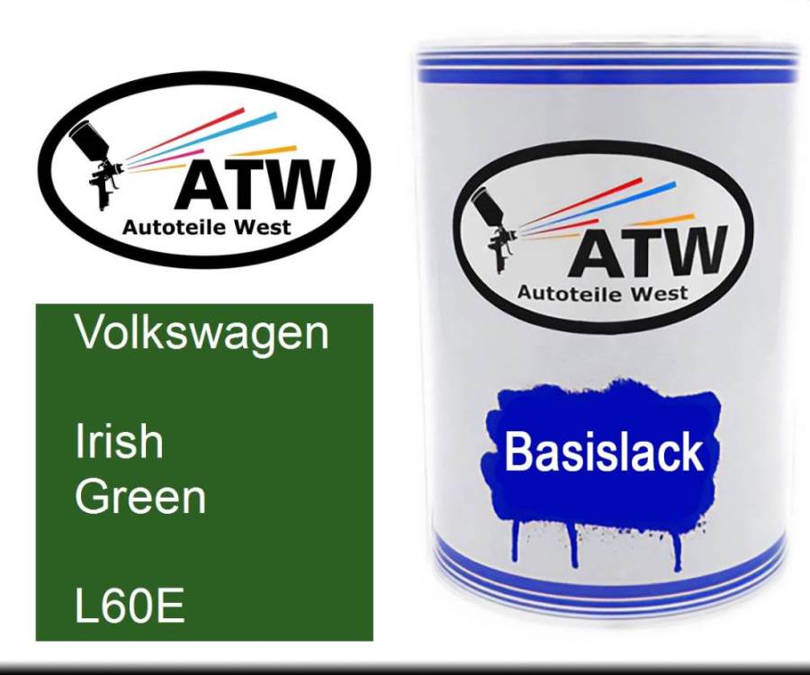 Volkswagen, Irish Green, L60E: 500ml Lackdose, von ATW Autoteile West.